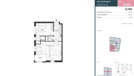 Prodej bytu 2+kk 46 m², Praha 5