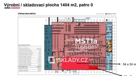 Pronájem skladu 2 700 m², Most
