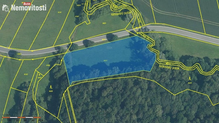 Prodej lesa 3 864 m², Horní Těšice