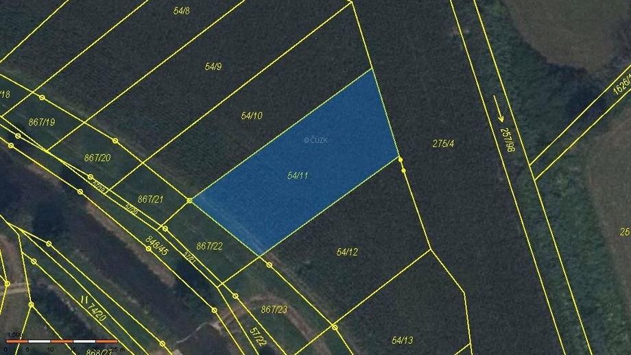 Prodej pozemky - trvalý travní porost, 1 072 m² - Vranová Lhota
