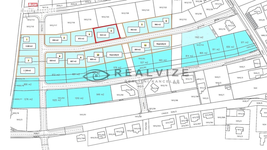 Prodej stavebního pozemku 922 m², Třeboň