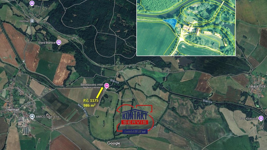 Prodej pozemky pro bydlení, 986 m² - Heřmaň