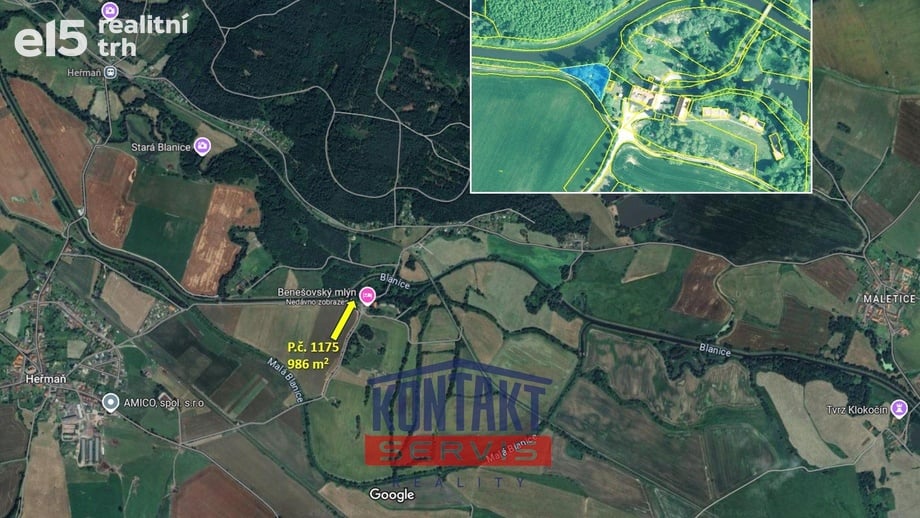 Prodej stavebního pozemku 986 m², Heřmaň