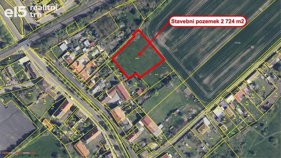 Prodej stavebního pozemku 2 724 m², Lom
