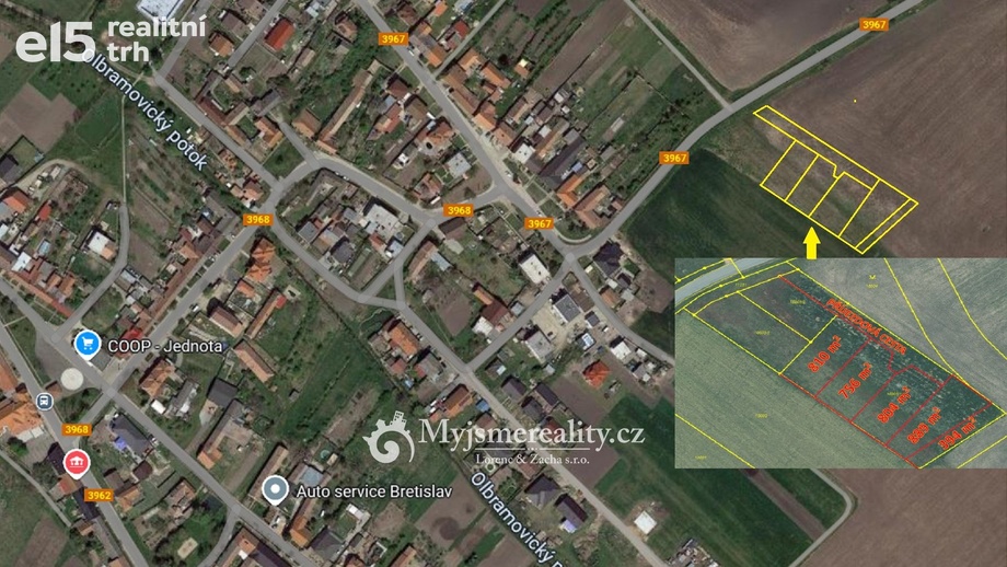 Prodej pozemky pro bydlení, 756 m² - Olbramovice