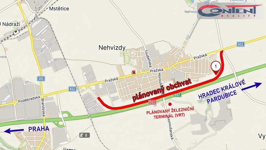 Prodej pozemky pro komerční výstavbu, 9 021 m² - Nehvizdy