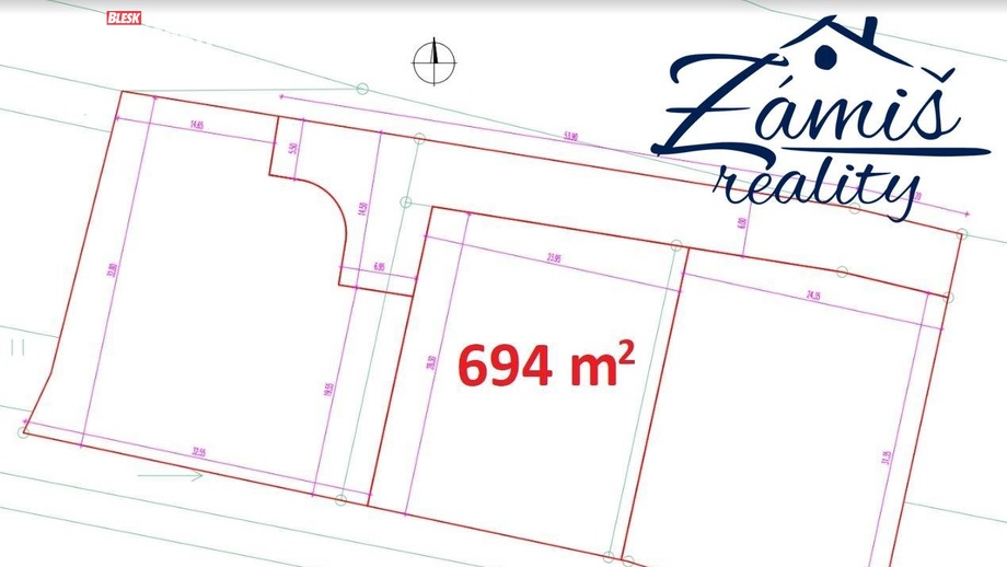 Prodej stavebního pozemku 694 m², Koleč