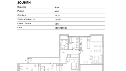 Prodej bytu 4+kk 120 m², Chlumec nad Cidlinou