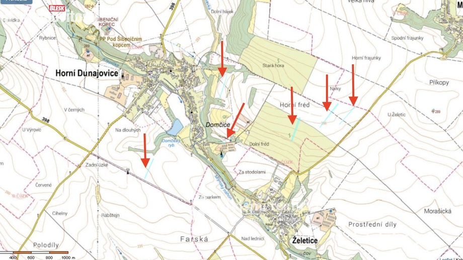 Prodej pole 184 181 m², Horní Dunajovice