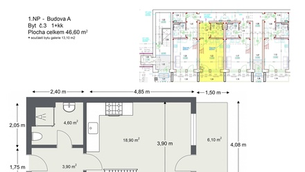 Prodej bytu 1+kk 44 m², Břeclav