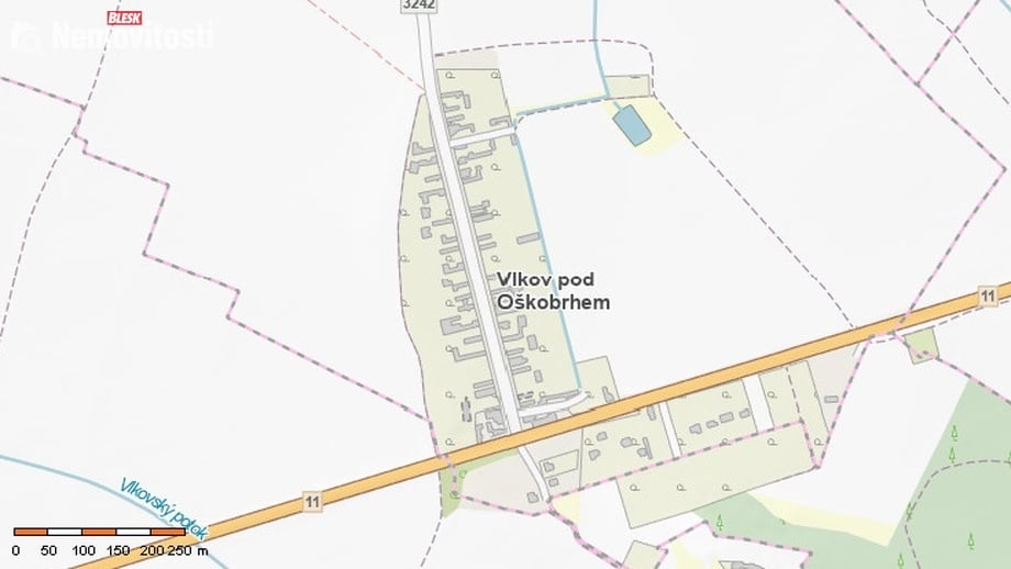 Prodej pole 8 876 m², Vlkov pod Oškobrhem
