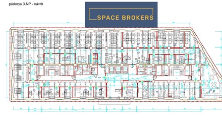 Pronájem kanceláře 295 m², Praha 7