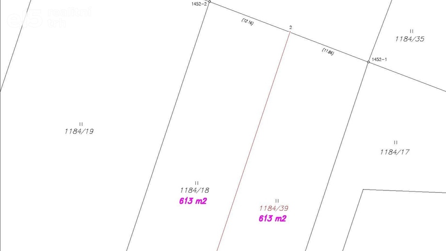 Prodej stavebního pozemku 613 m², Bystřany