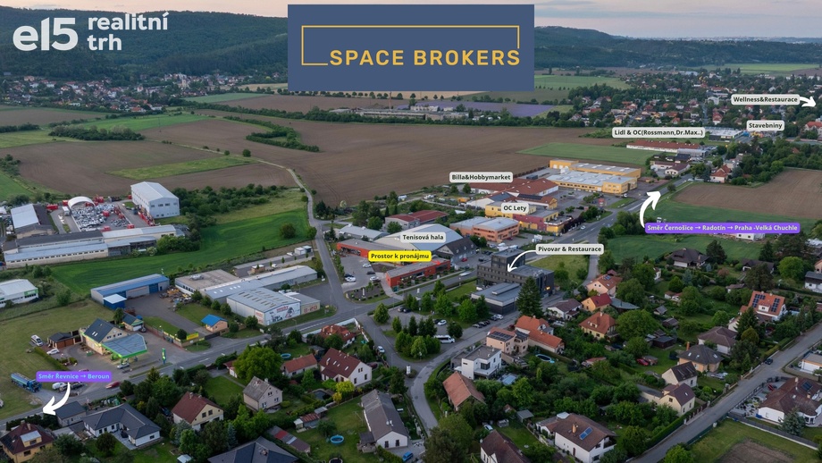 Pronájem obchodního prostoru 220 m², Lety