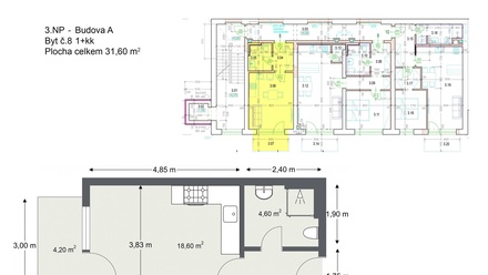 Prodej bytu 1+kk 31 m², Břeclav