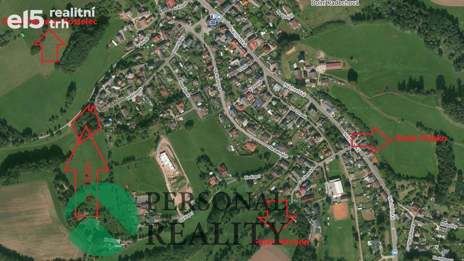 Prodej pozemky pro bydlení, 2 591 m² - Dolní Radechová
