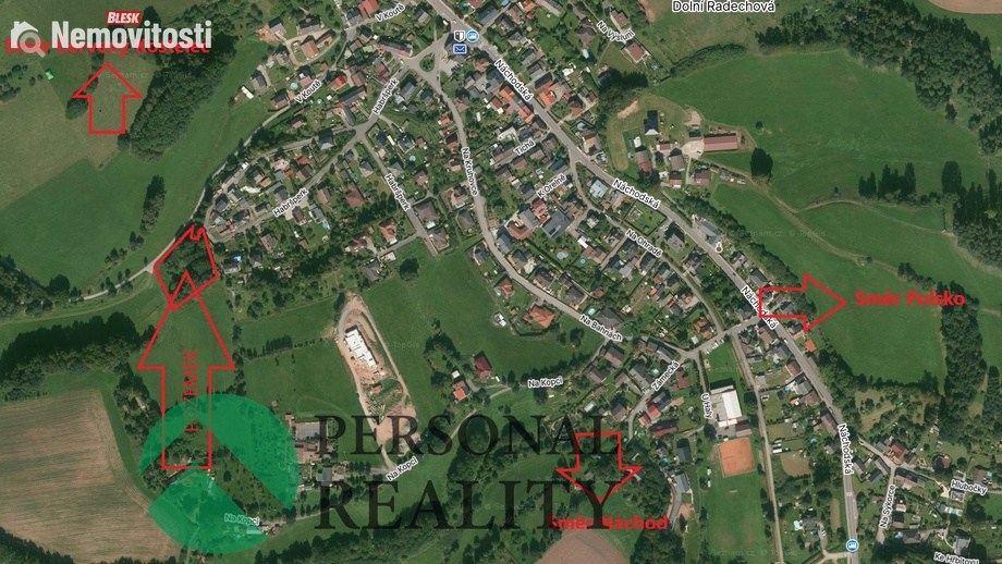 Prodej stavebního pozemku 2 591 m², Dolní Radechová