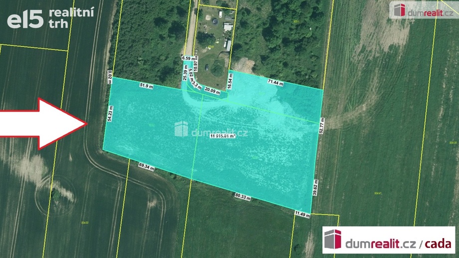 Prodej komerčního pozemku 11 525 m², Hůry