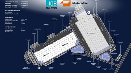 Pronájem skladu 10 000 m², Úherce
