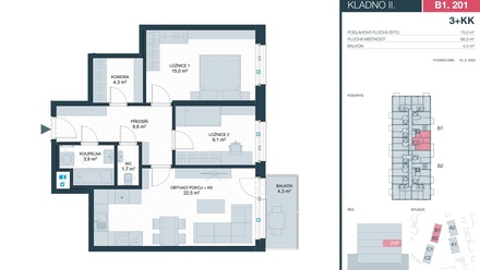 Prodej bytu 3+kk 66 m², Kladno