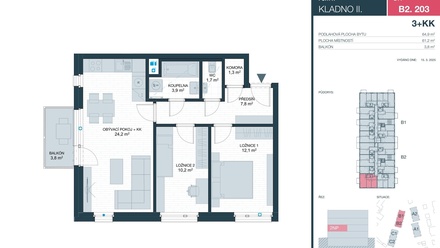 Prodej bytu 3+kk 61 m², Kladno