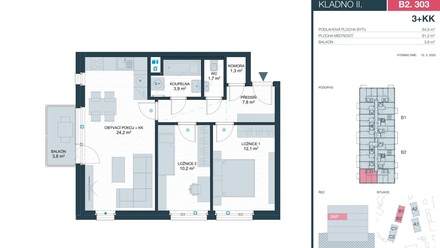 Prodej bytu 3+kk 61 m², Kladno