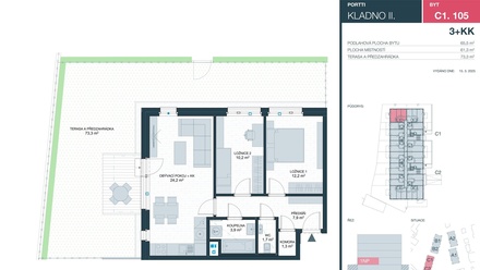 Prodej bytu 3+kk 61 m², Kladno