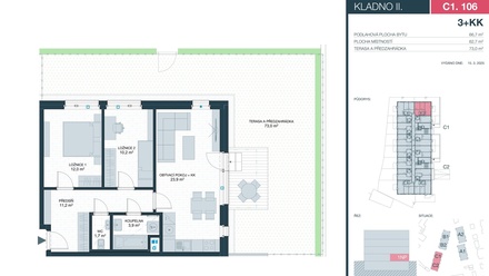 Prodej bytu 3+kk 63 m², Kladno