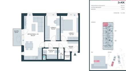 Prodej bytu 3+kk 61 m², Kladno