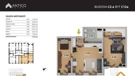 Prodej bytu 3+kk 90 m², Český Brod