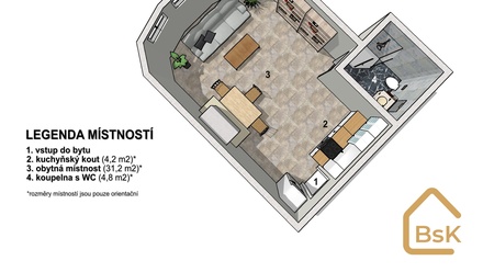 Prodej bytu 1+kk 41 m², Jablonec nad Nisou