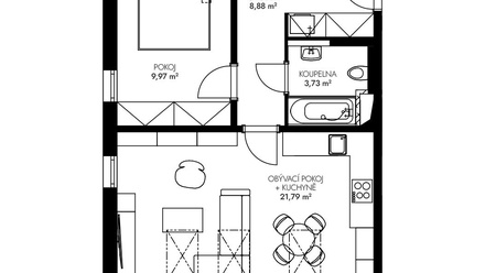 Prodej bytu 2+kk 44 m², Praha 10