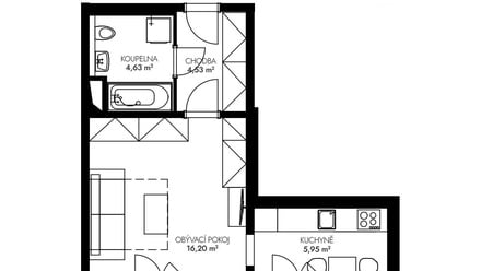Prodej bytu 1+1 39 m², Praha