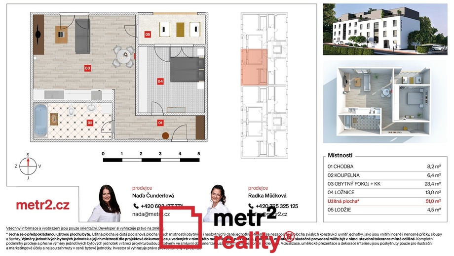 Prodej byty 2+kk, 52 m² - Lipník nad Bečvou