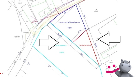 Prodej stavebního pozemku 934 m², Luká - Ješov