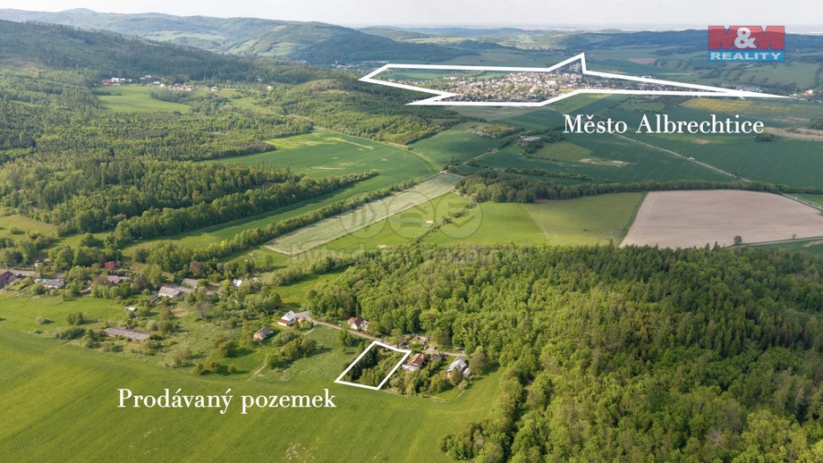 Prodej stavebního pozemku 2 486 m², Město Albrechtice - Burkvíz