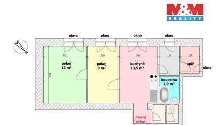 Pronájem bytu 2+1 48 m², Stará Ves nad Ondřejnicí - Stará Ves