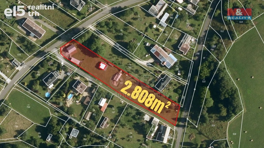 Prodej pozemky pro bydlení, 2 808 m² - Hradec-Nová Ves