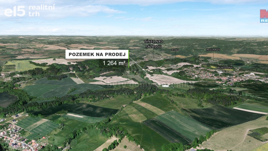 Prodej pozemky - trvalý travní porost, 1 264 m² - Bukovany