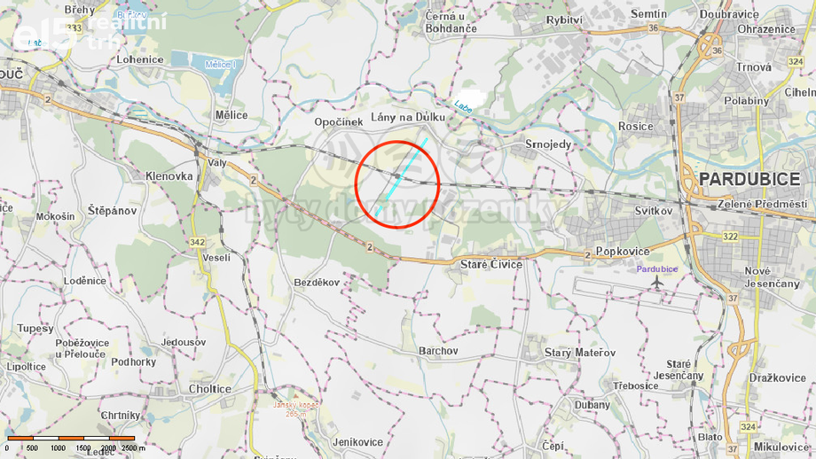 Prodej zemědělská půda, 55 479 m² - Pardubice - Lány na Důlku