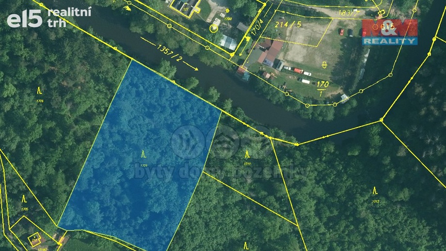 Prodej lesy, 6 543 m² - Římov - Branišovice