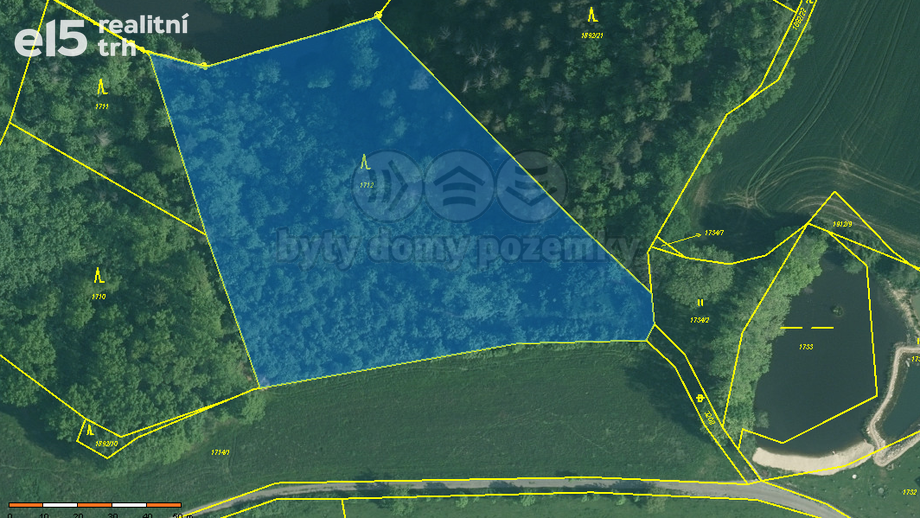 Prodej lesy, 9 272 m² - Římov - Branišovice