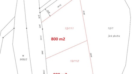 Prodej stavebního pozemku 800 m², Huzová