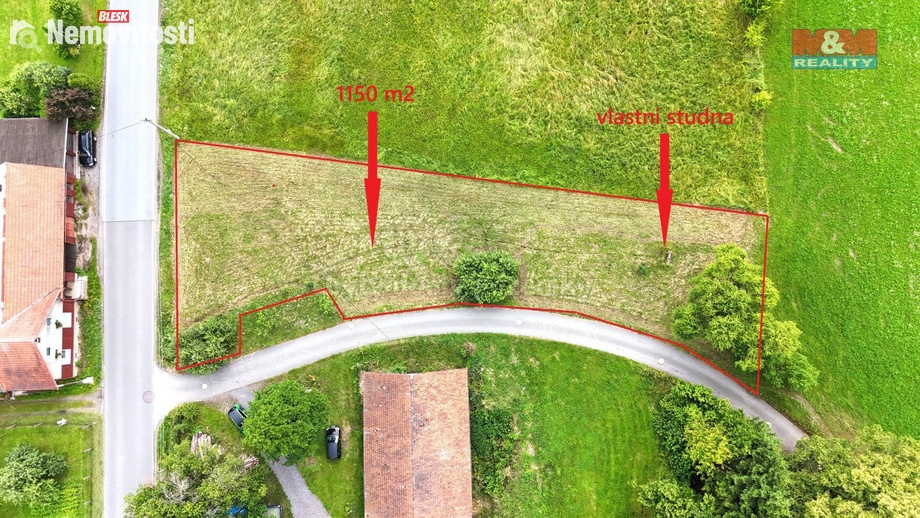 Prodej stavebního pozemku 1 150 m², Horní Čermná