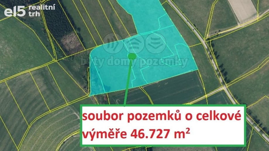 Prodej zemědělská půda, 46 727 m² - Machov - Nízká Srbská