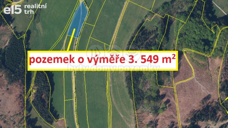 Prodej pozemky - trvalý travní porost, 3 549 m² - Machov