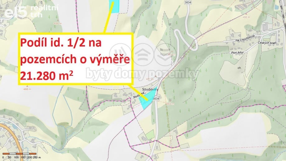 Prodej pozemky - trvalý travní porost, 21 280 m² - Hronov - Zbečník