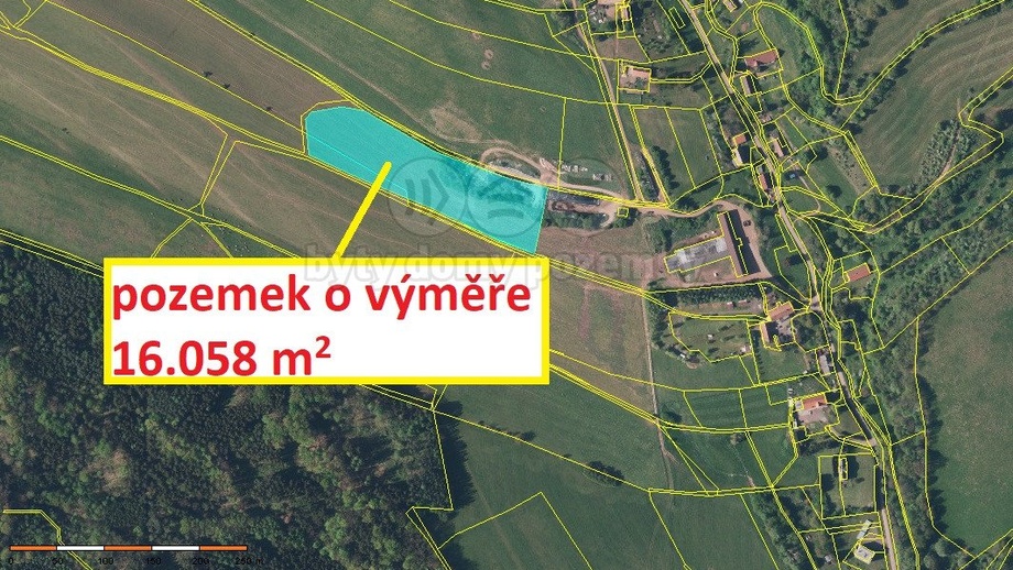 Prodej pozemky - trvalý travní porost, 16 058 m² - Šonov