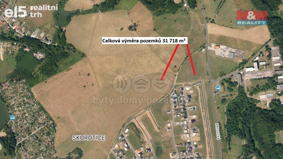 Prodej pozemky pro bydlení, 31 718 m² - Ústí nad Labem - Skorotice