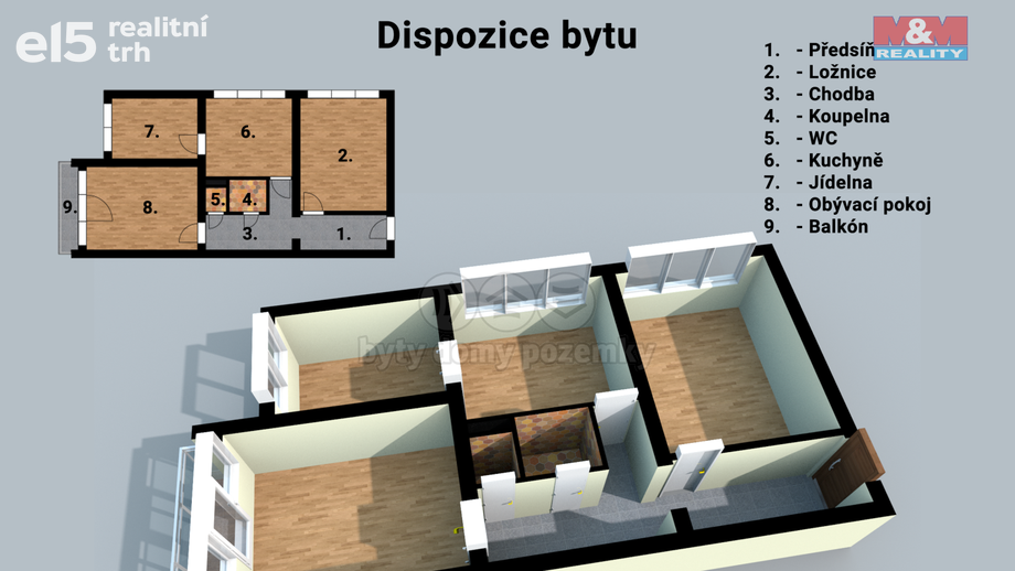 Prodej byty 2+1, 60 m² - Zlín